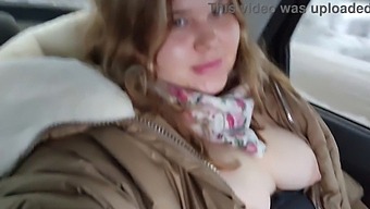 Fatty Babe With Huge Boobs Pleasures Herself In A Cab