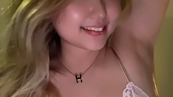Blonde Babe Drips Honey On Her Pussy And Licks Sweaty Armpits In Amazing Video