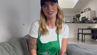 Big Boobed Babe Gets Rough And Dirty With Barista Boyfriend Replacement