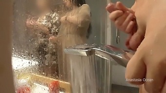 Stepmother Caught Me Jerking Off In The Bathroom And She Likes It. My Pervert Family.